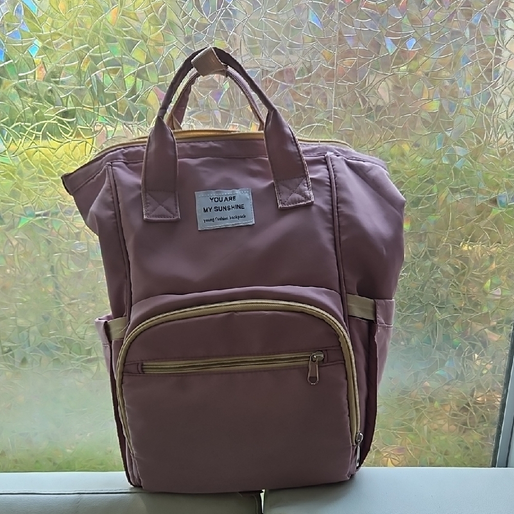 Pink Backpack with Front Pocket